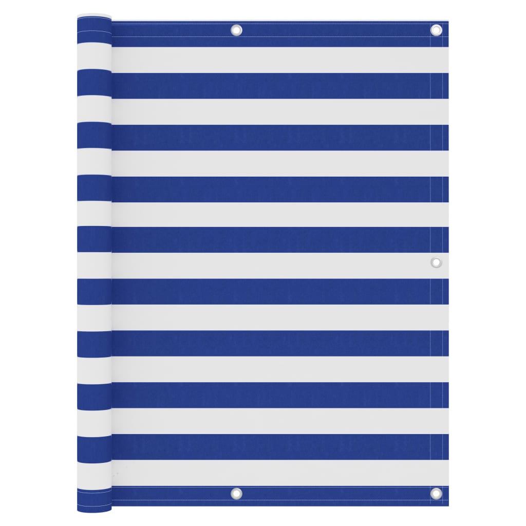 VidaXL Balkon-Sichtschutz 120x400 cm Oxford-Gewebe Weiß und Blau