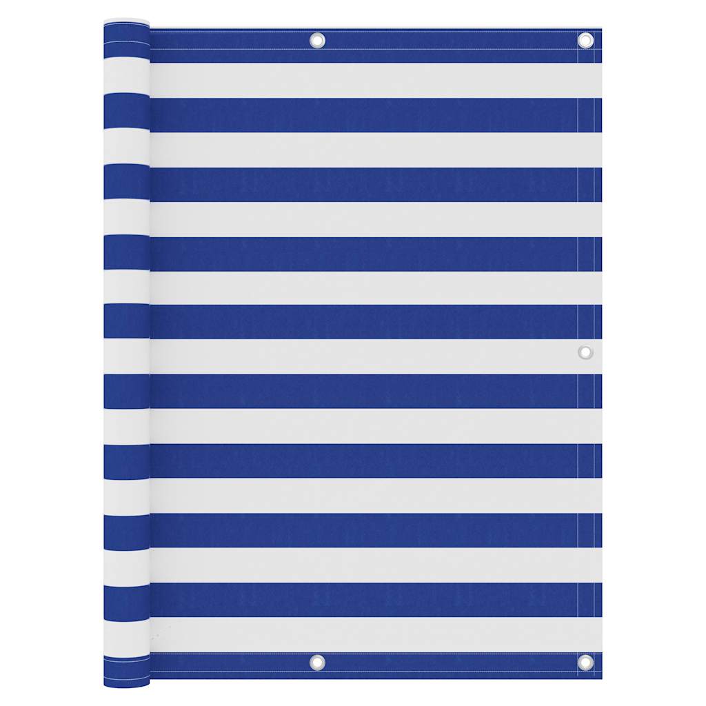 Vidaxl balkonscherm 120x600 cm oxford stof wit en blauw
