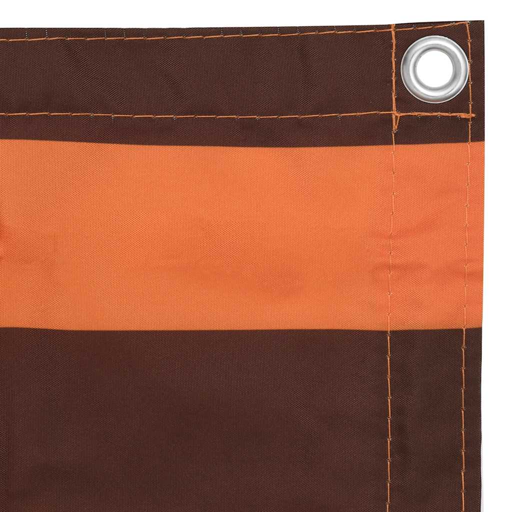 Vidaxl balkonscherm 90x600 cm oxford stof oranje en bruin