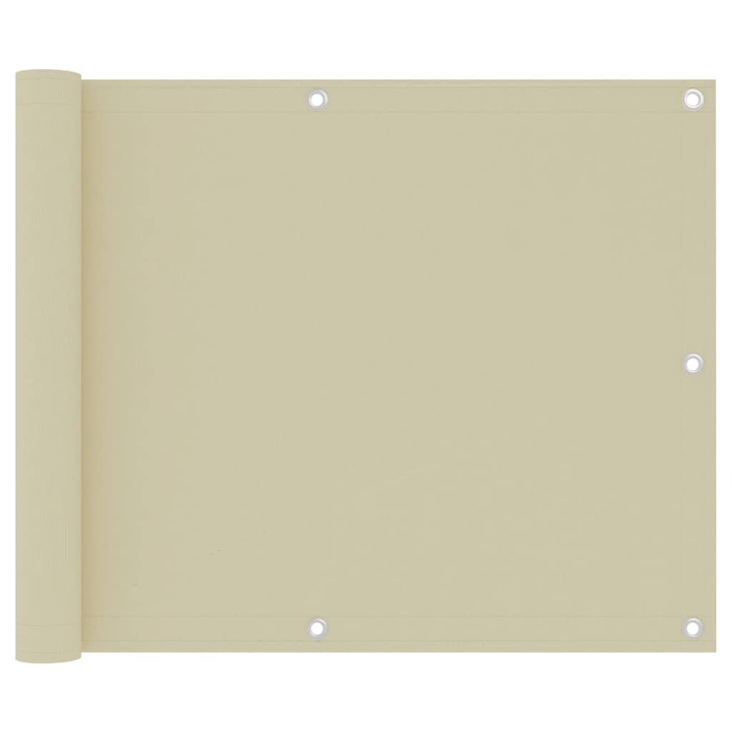 Vidaxl balkonscherm 75x500 cm oxford stof crème