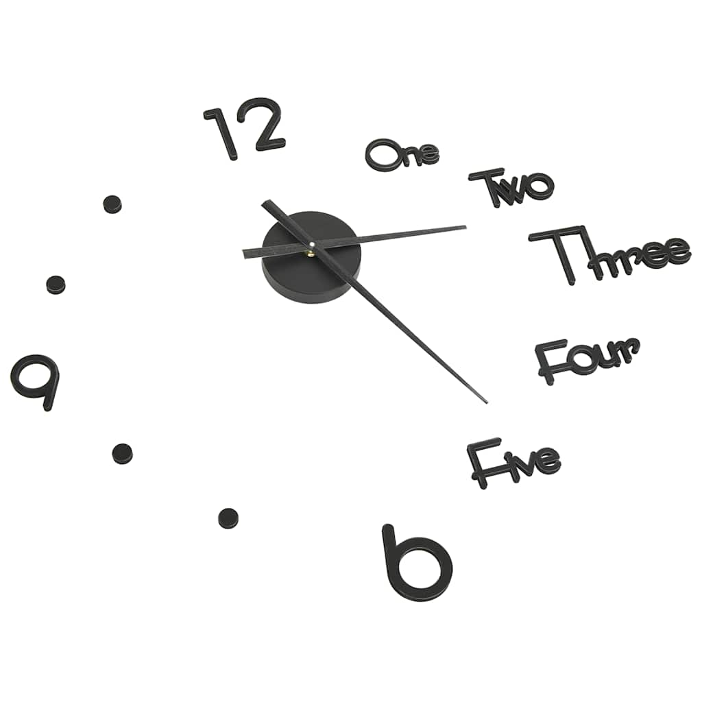 VidaXL 3D-Wanduhr, modern, XXL, 100 cm, schwarz