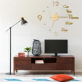 VidaXL 3D-Wanduhr, modern, XXL, 100 cm, goldfarben