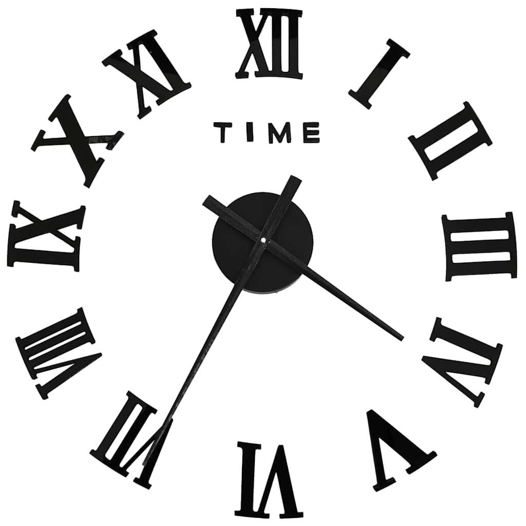 VidaXL 3D-Wanduhr, modern, XXL, 100 cm, schwarz