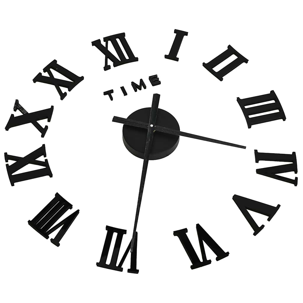 VidaXL 3D-Wanduhr, modern, XXL, 100 cm, schwarz