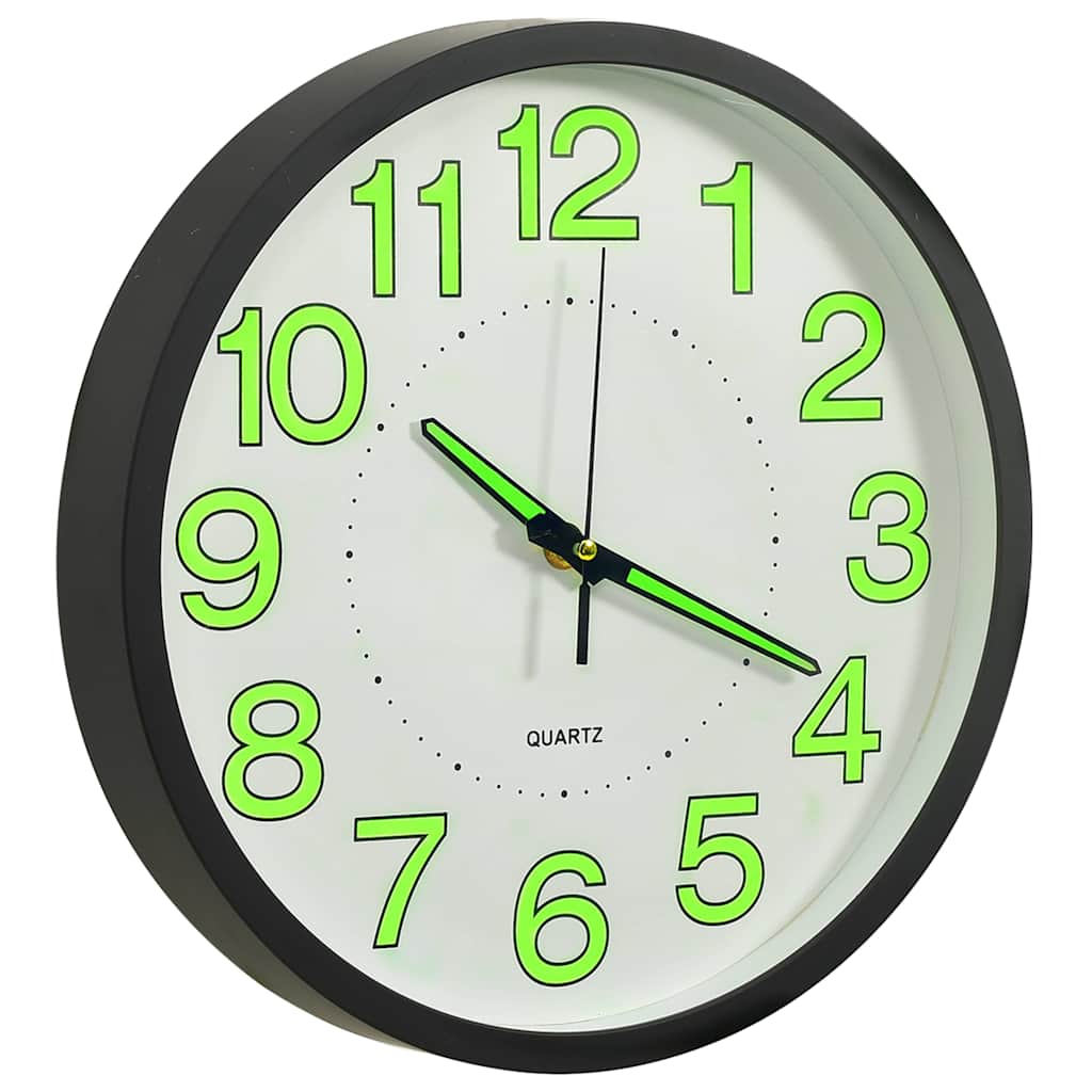 VidaXL Wanduhr, leuchtend, 30 cm, Schwarz
