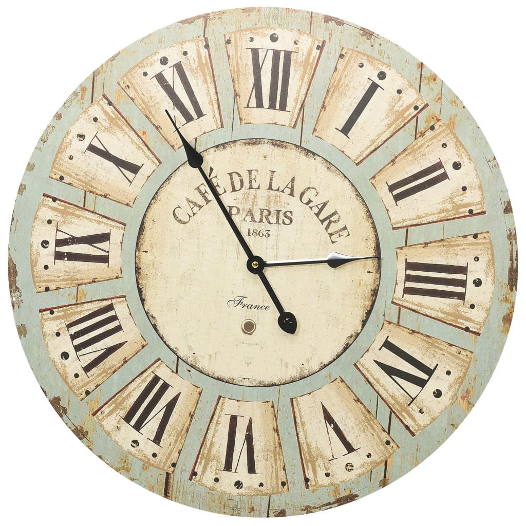 VidaXL Wanduhr 60 cm MDF Mehrfarbig