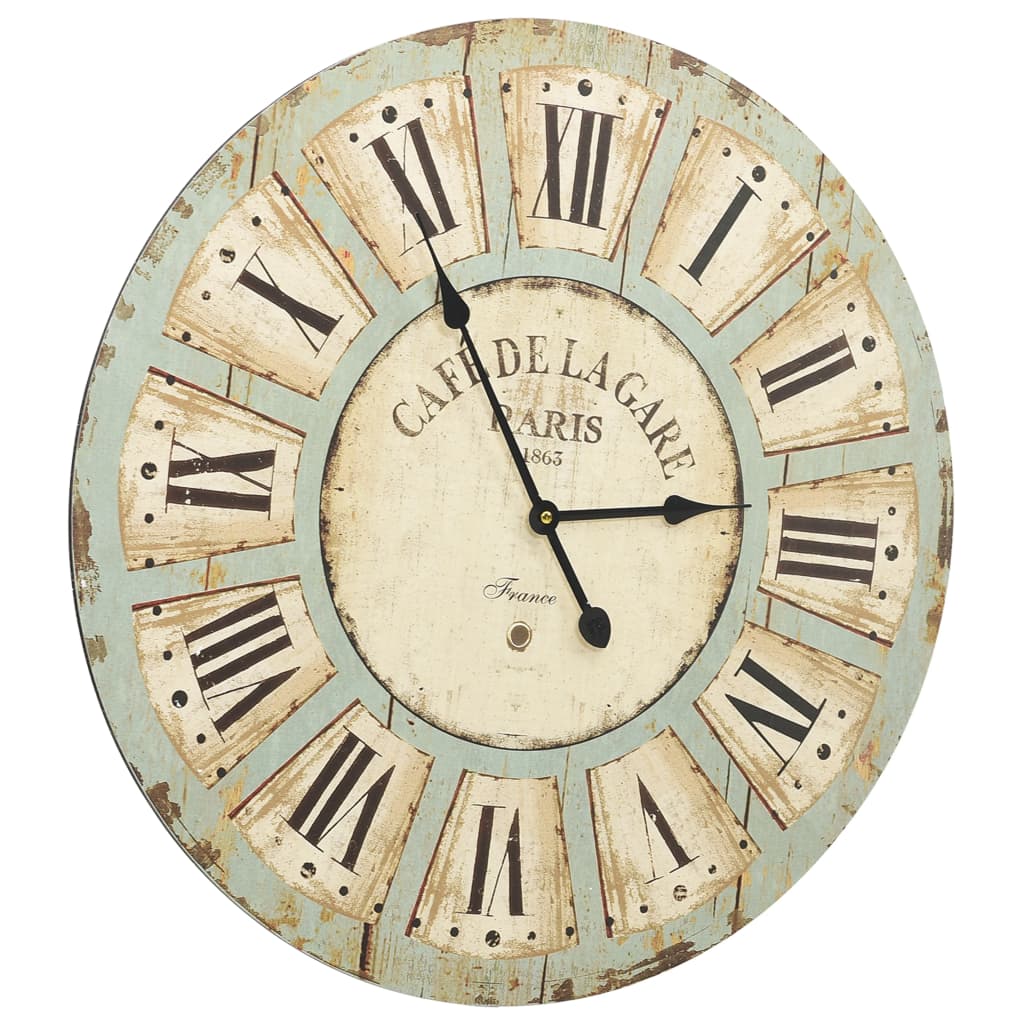 VidaXL Wanduhr 60 cm MDF Mehrfarbig