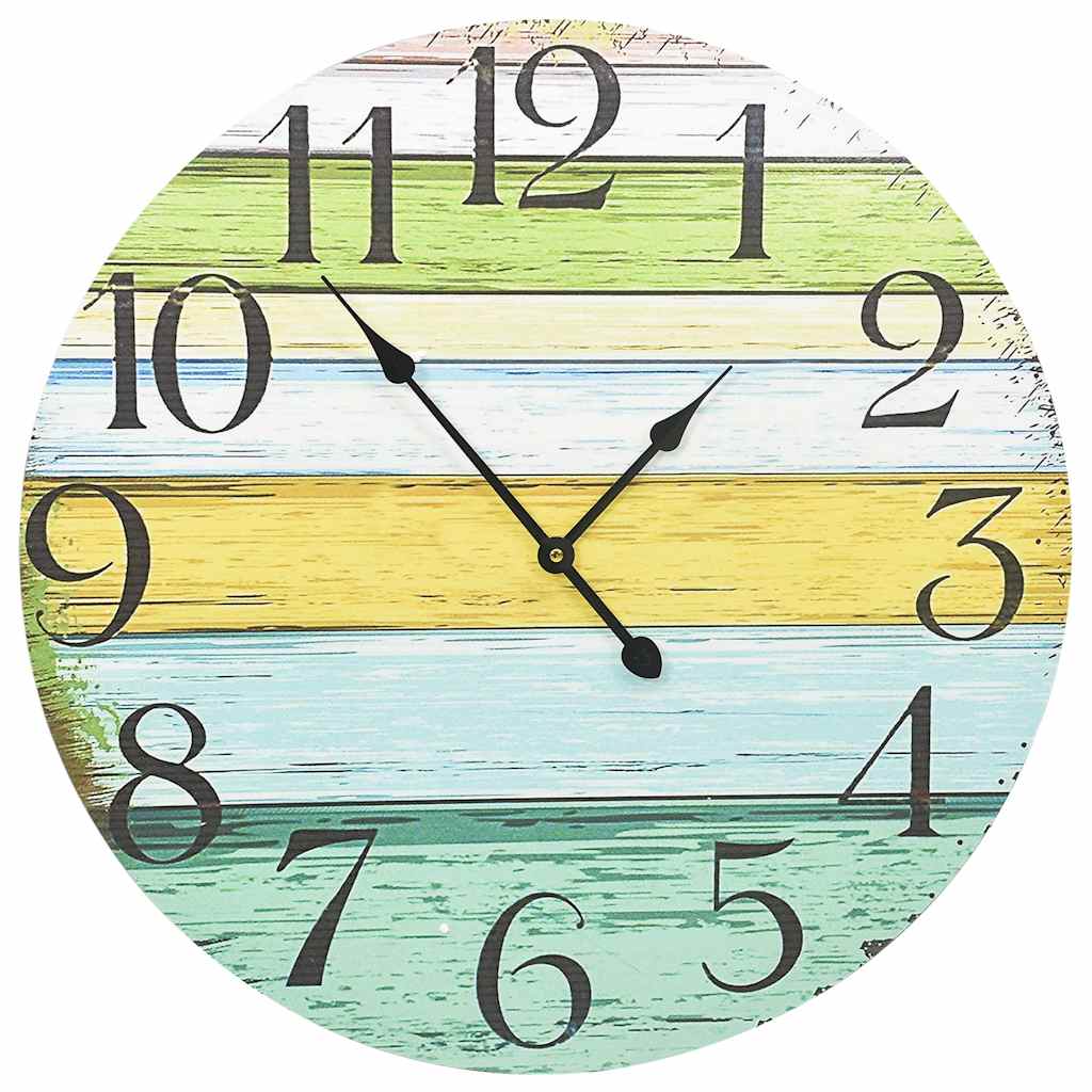VidaXL Wanduhr 60 cm MDF Mehrfarbig