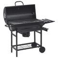 Vidaxl barbecuevat met wielen en schappen 115x85x95 cm staal zwart