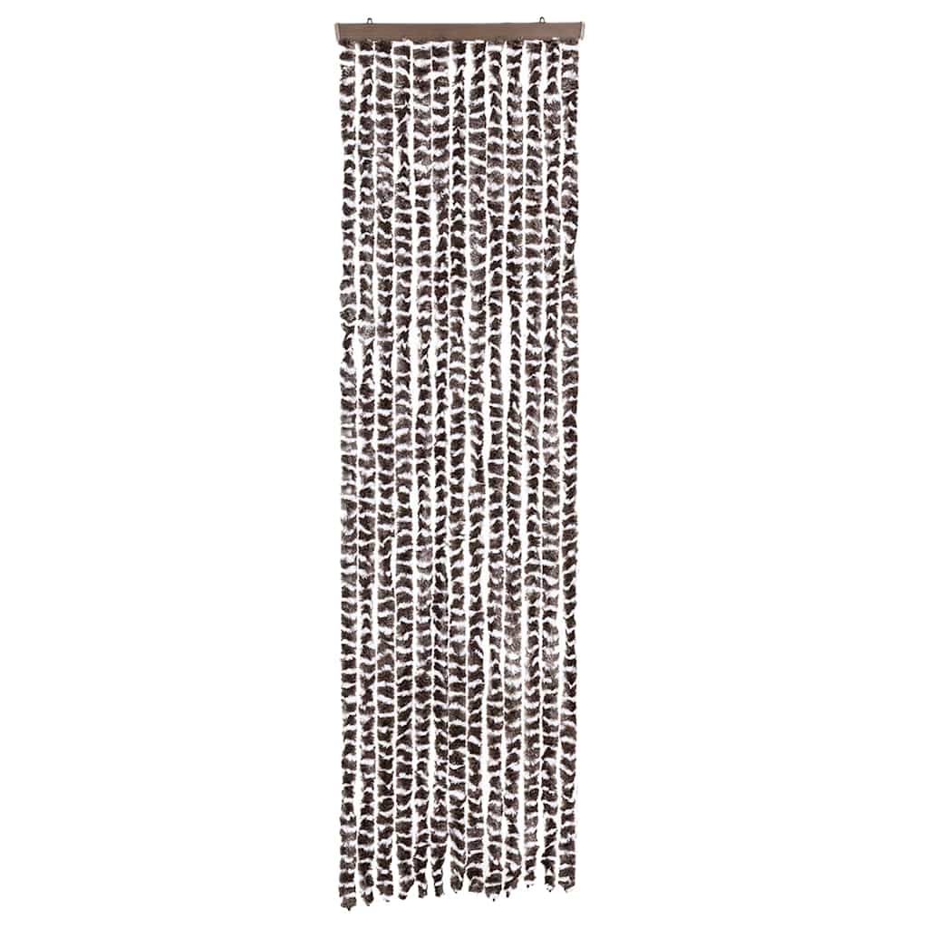 Vidaxl vliegengordijn 56x185 cm chenille bruin en wit