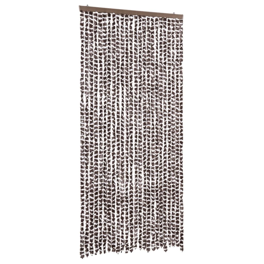 VidaXL Fliegengitter 100x220 cm Chenille Braun und Weiß