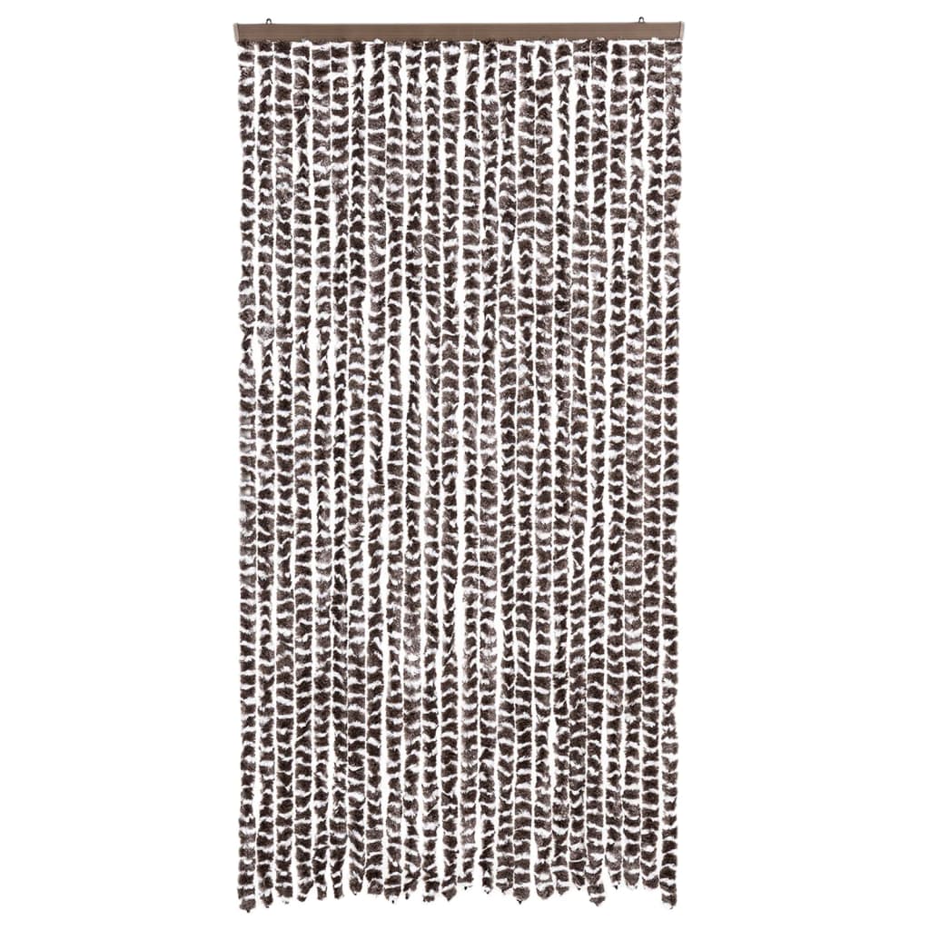 VidaXL Fliegengitter 100x220 cm Chenille Braun und Weiß