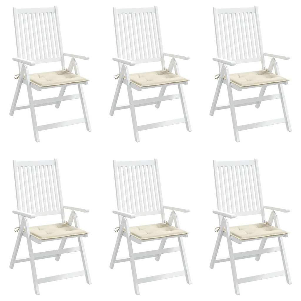 Vidaxl tuinstoelkussens 6 st 40x40x3 cm oxford stof crèmekleurig