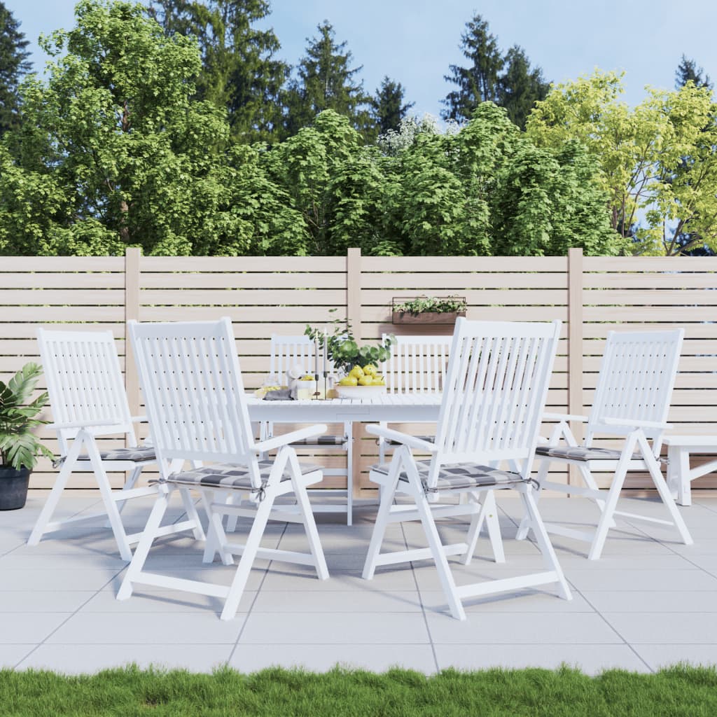Vidaxl tuinstoelkussens 6 st 40x40x4 cm oxford stof ruitpatroon grijs