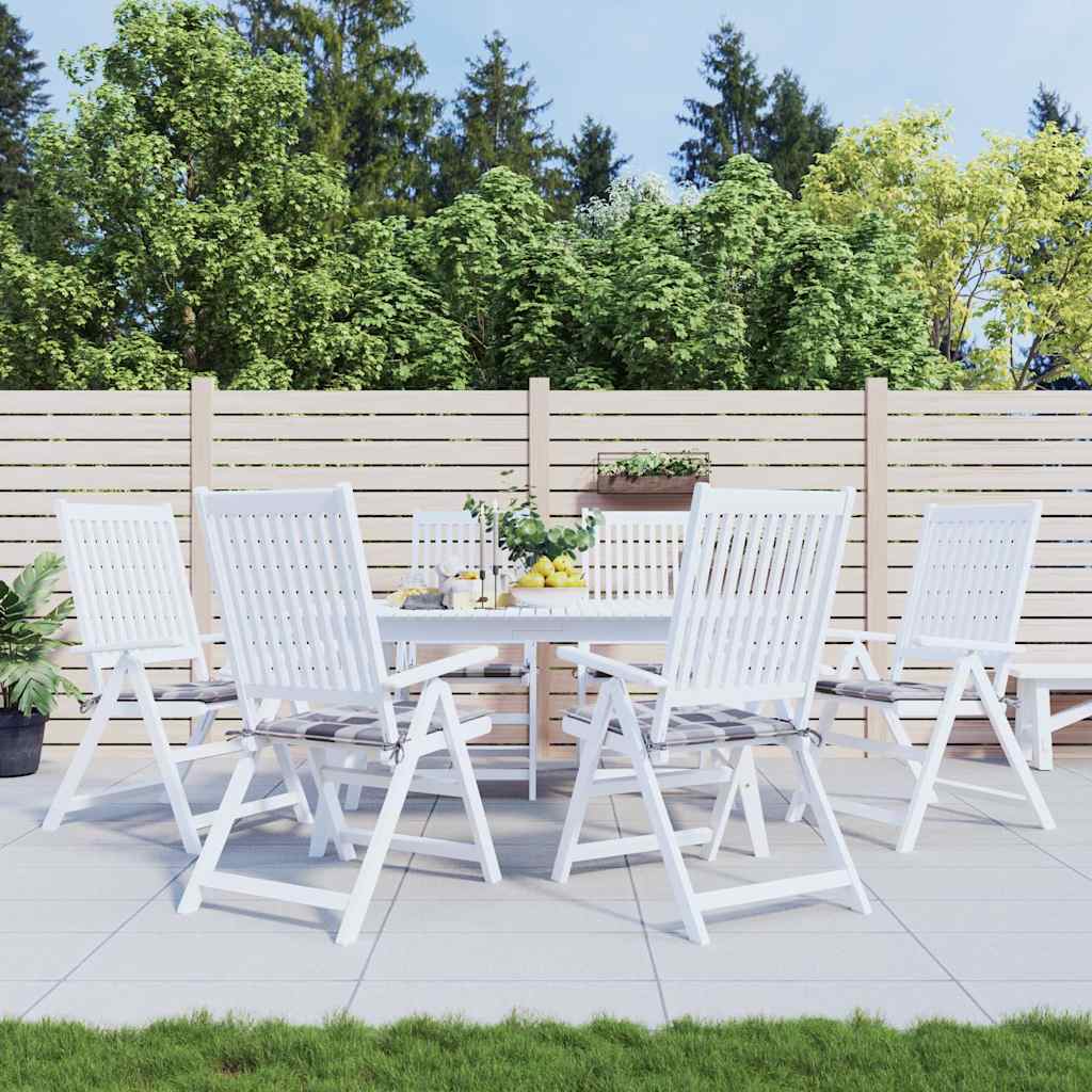Vidaxl tuinstoelkussens 6 st 40x40x3 cm oxford stof ruitpatroon grijs