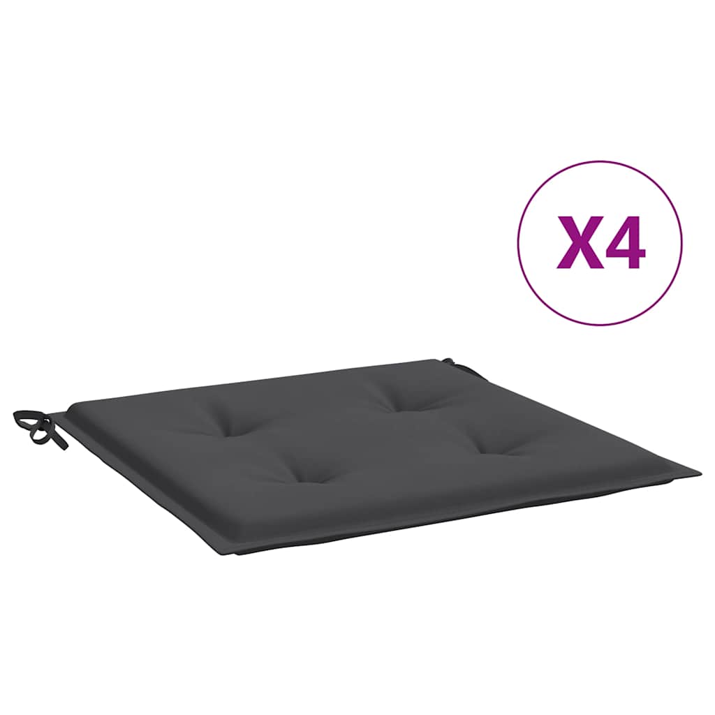Vidaxl tuinstoelkussens 4 st 50x50x4 cm oxford stof antracietkleurig