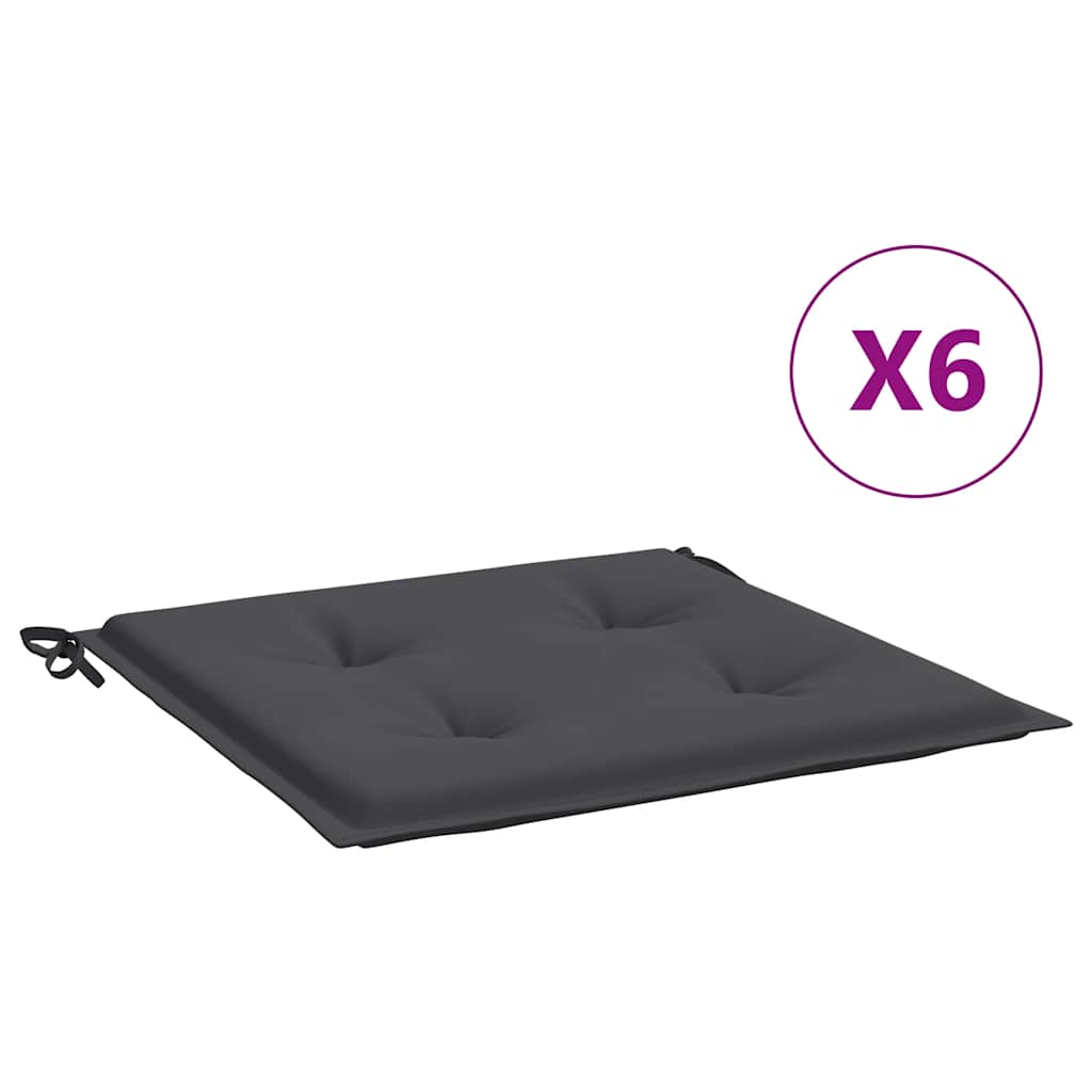 Vidaxl tuinstoelkussens 6 st 50x50x4 cm oxford stof antracietkleurig