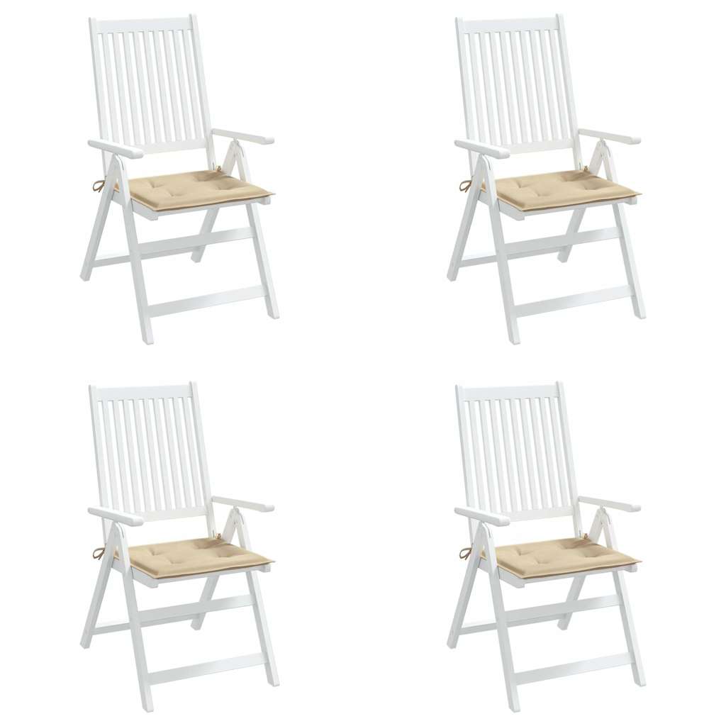 VidaXL Gartenstuhlkissen, 4 Stück, 50 x 50 x 4 cm, Oxford-Gewebe, Beige