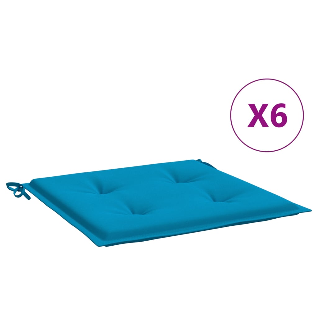 VidaXL Gartenstuhlkissen, 6 Stück, 50 x 50 x 3 cm, Oxford-Gewebe, Blau
