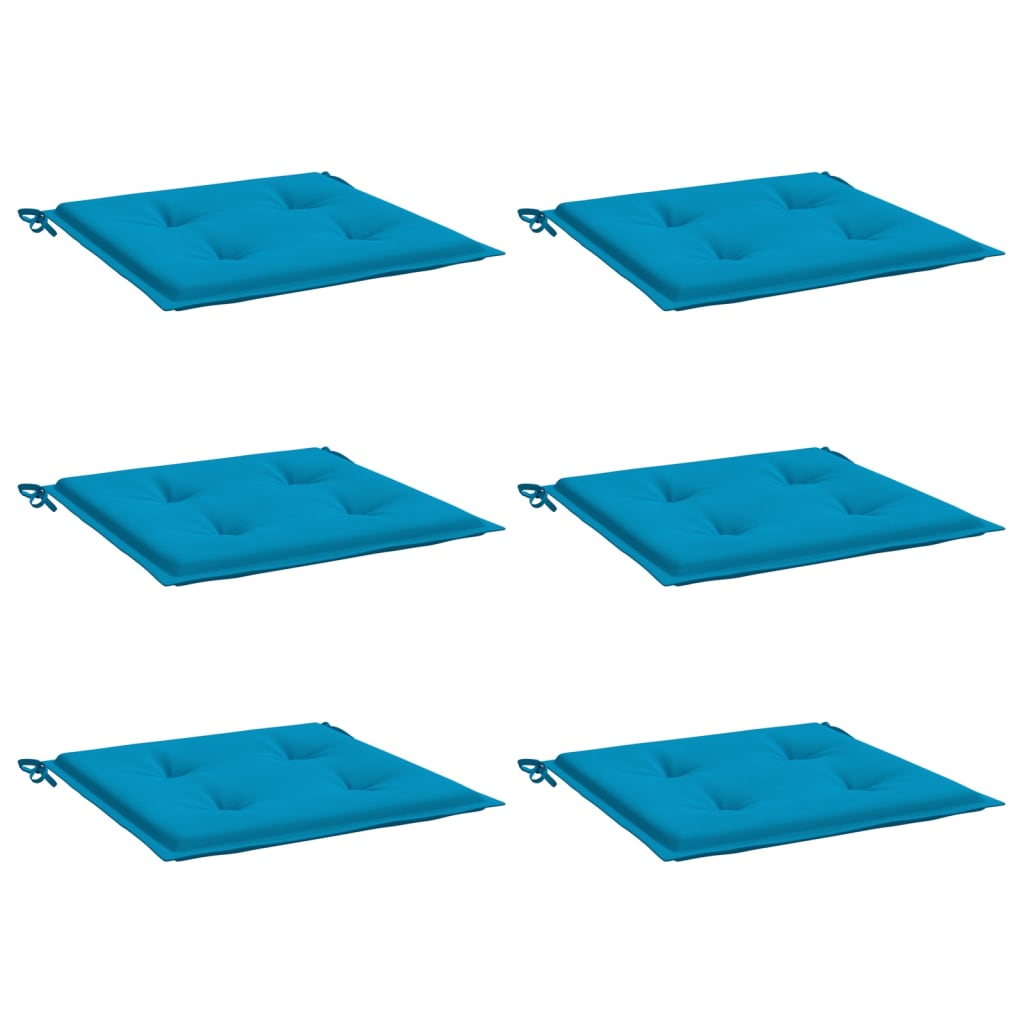 VidaXL Gartenstuhlkissen, 6 Stück, 50 x 50 x 3 cm, Oxford-Gewebe, Blau