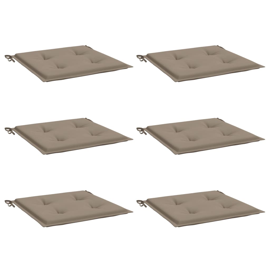 VidaXL Gartenstuhlkissen, 6 Stück, 50 x 50 x 3 cm, Oxford-Gewebe, taupe