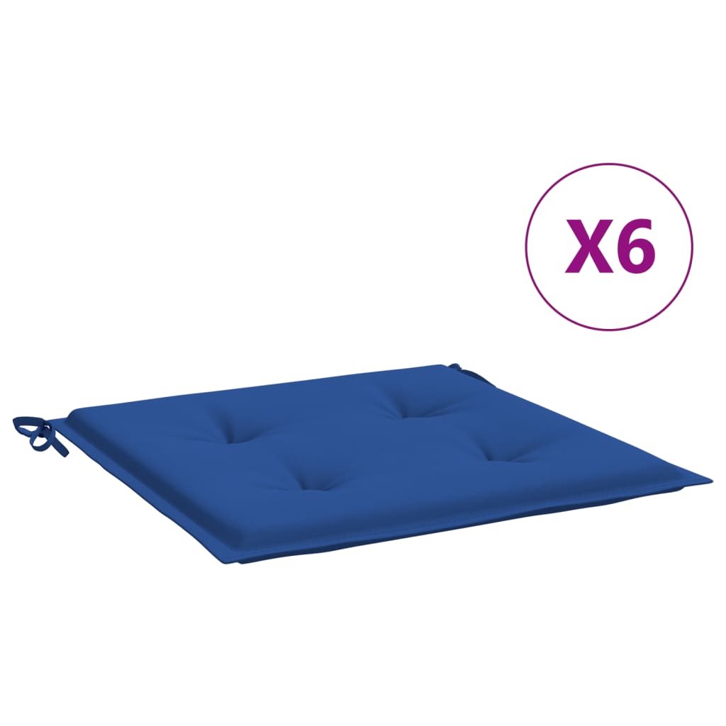 VidaXL Gartenstuhlkissen, 6 Stück, 50 x 50 x 3 cm, Oxford-Gewebe, Königsblau