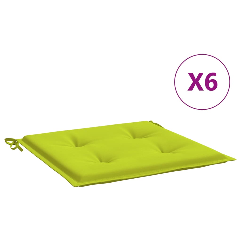 VidaXL Gartenstuhlkissen, 6 Stück, 50 x 50 x 3 cm, Oxford-Gewebe, Hellgrün