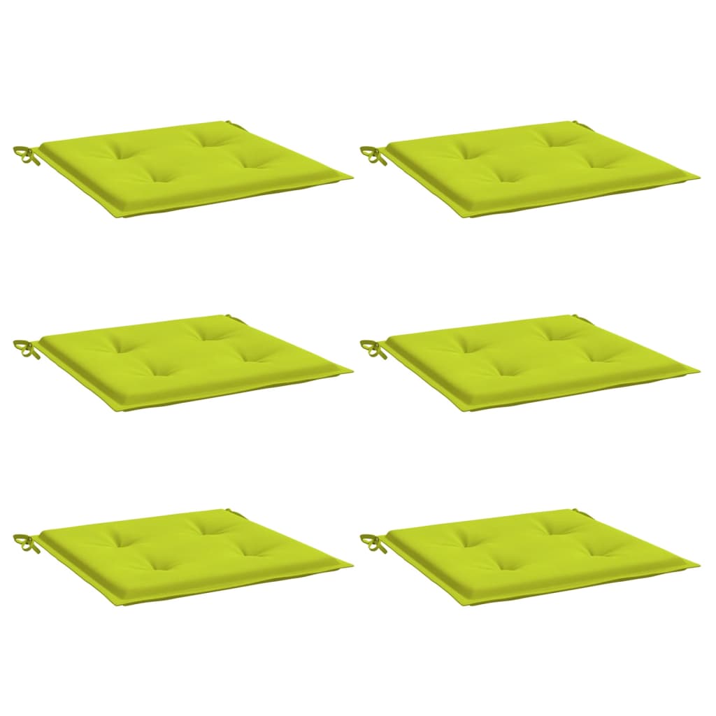 VidaXL Gartenstuhlkissen, 6 Stück, 50 x 50 x 3 cm, Oxford-Gewebe, Hellgrün