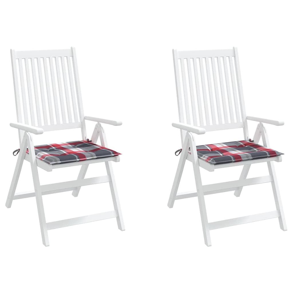 Vidaxl tuinstoelkussens 2 st 50x50x3 cm oxford stof ruitpatroon rood