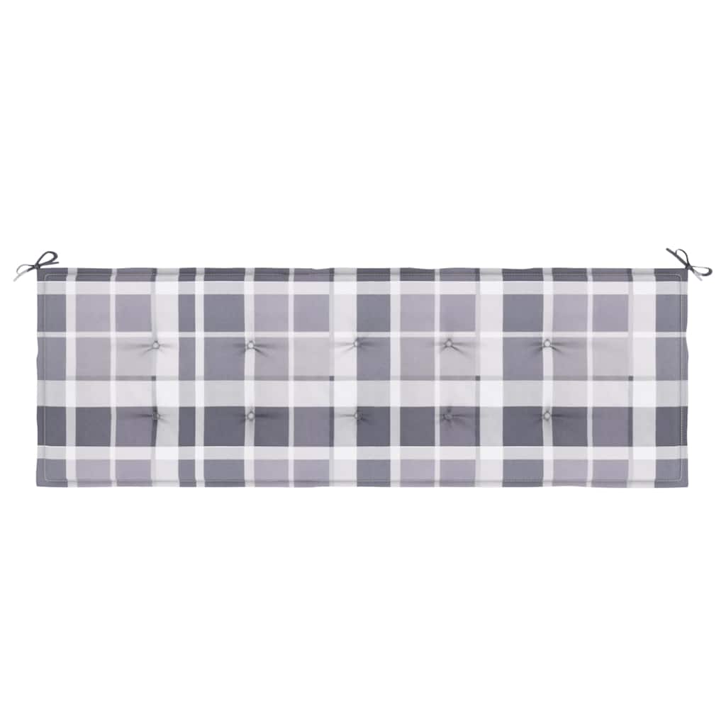 Vidaxl tuinbankkussen 150x50x3 cm oxford stof ruitpatroon grijs