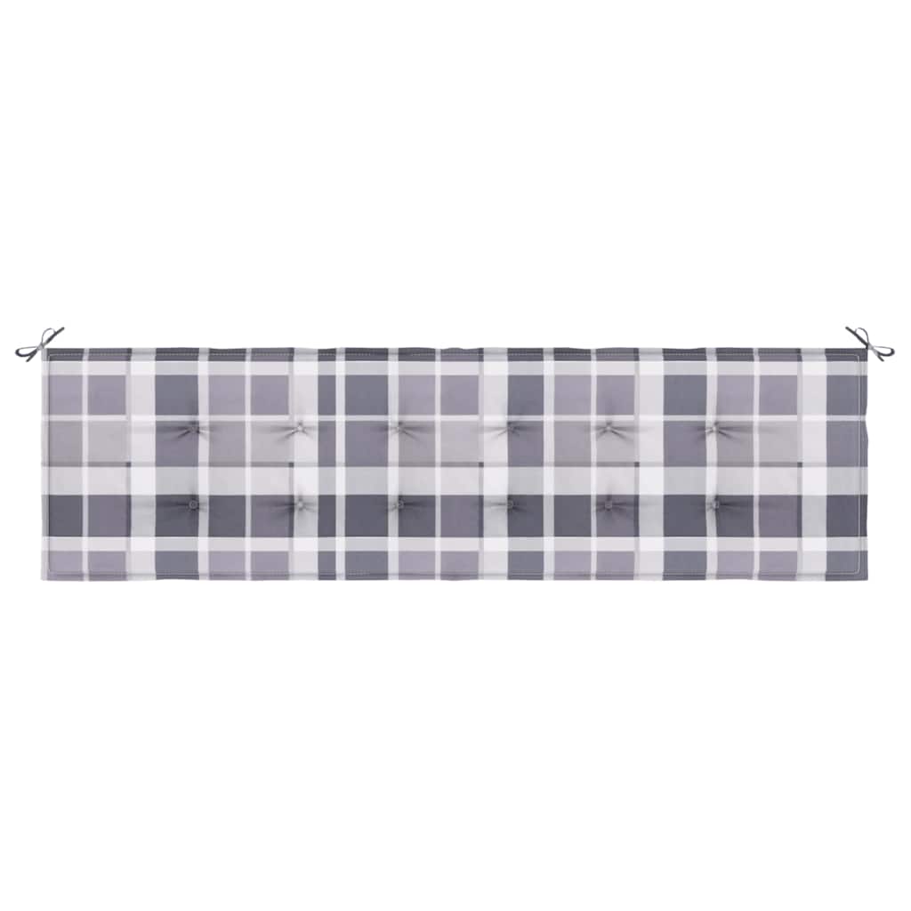 VidaXL Gartenbankkissen 180x50x4 cm Oxford-Gewebe, kariert, grau