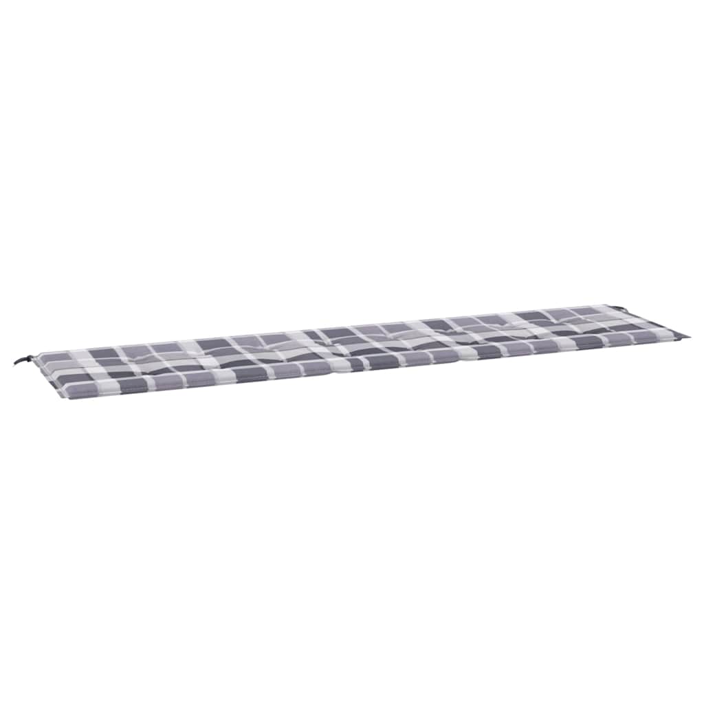 Vidaxl tuinbankkussen 200x50x3 cm oxford stof ruitpatroon grijs