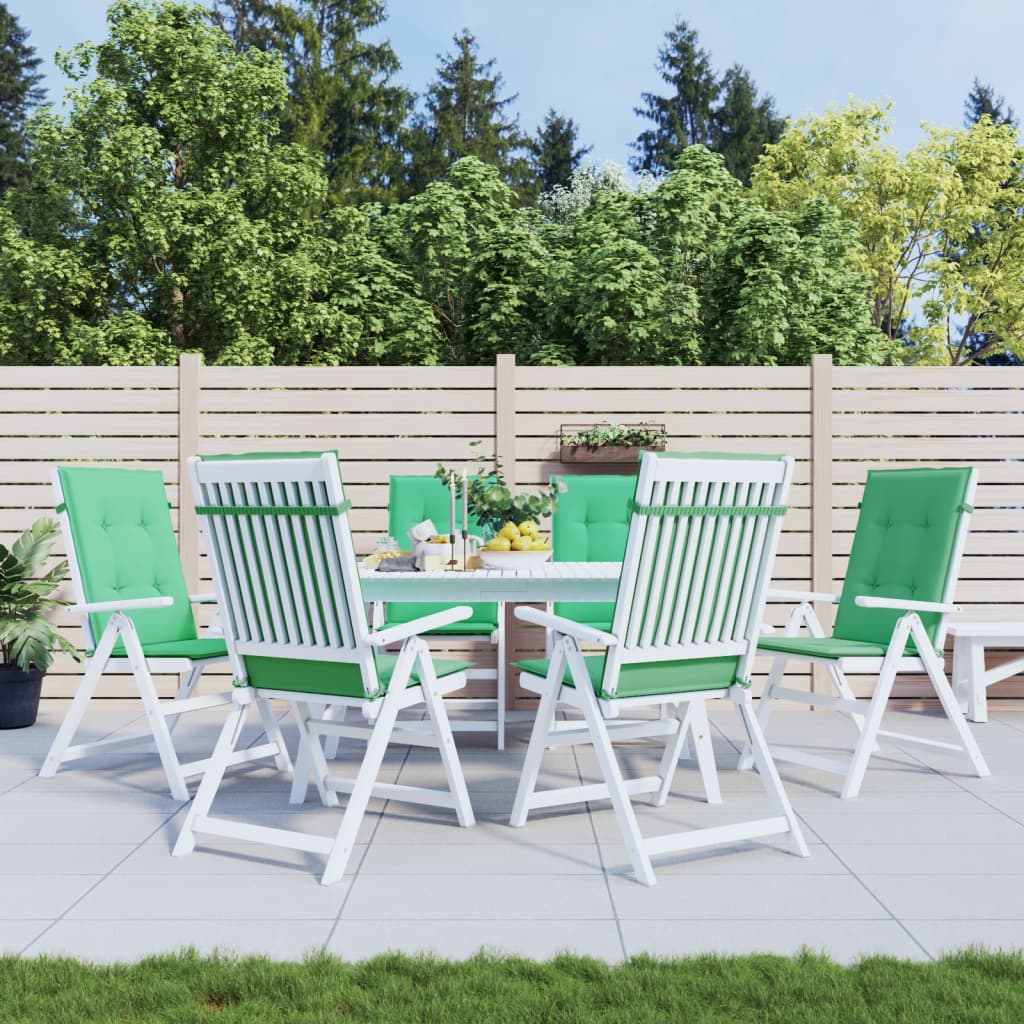 VidaXL Gartenstuhlkissen, 6 Stück, hohe Rückenlehne, 120 x 50 x 3 cm, Stoff, Grün
