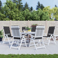 VidaXL Gartenstuhlkissen, 6 Stück, hohe Rückenlehne, 120 x 50 x 3 cm, Stoff, Schwarz