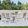 VidaXL Gartenstuhlkissen, 6 Stück, hohe Rückenlehne, 120 x 50 x 3 cm, Stoff, Taupe
