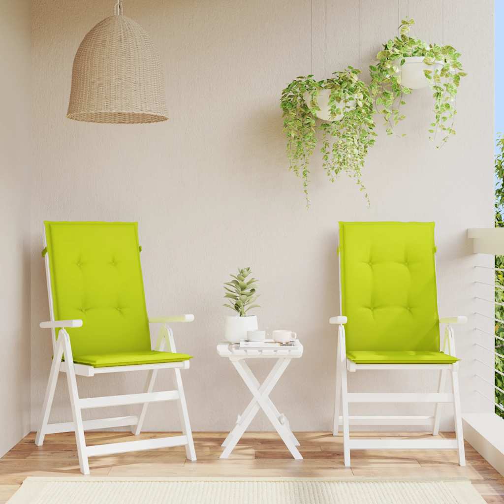 Vidaxl tuinstoelkussens 2 st hoge rug 120x50x3 cm stof heldergroen