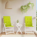 Vidaxl tuinstoelkussens 2 st hoge rug 120x50x3 cm stof heldergroen