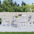 VidaXL Gartenstuhlkissen, 4 Stück, 120 x 50 x 3 cm, Stoff, kariert, grau