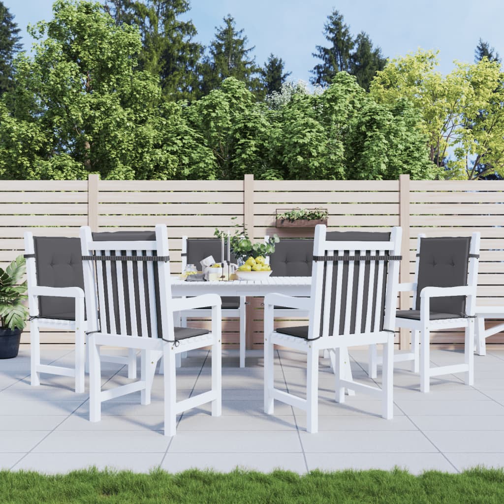 VidaXL Gartenstuhlkissen, 6 Stück, Oxford-Gewebe, anthrazitfarben