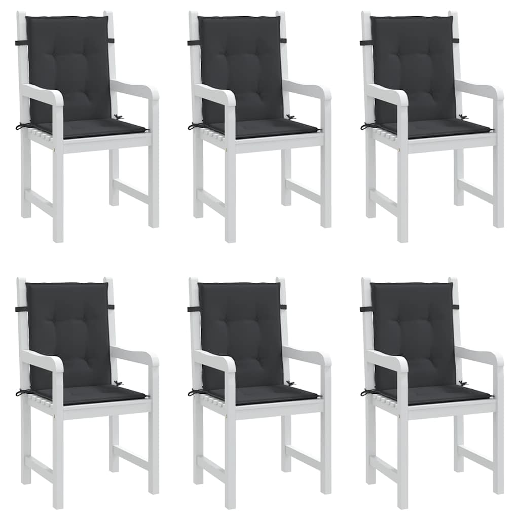 VidaXL Gartenstuhlkissen, 6 Stück, 100 x 50 x 3 cm, Oxford-Gewebe, Schwarz