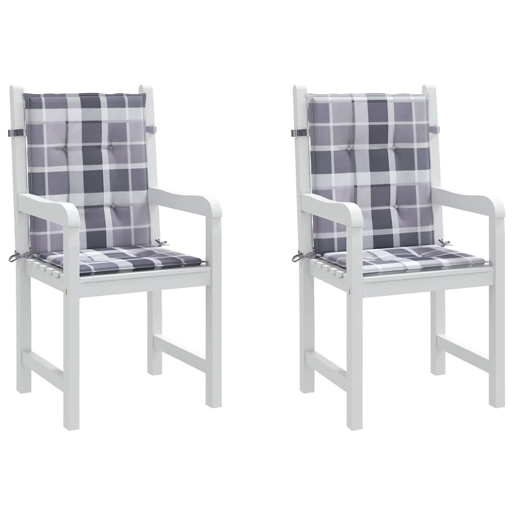 Vidaxl tuinstoelkussens 2 st 100x50x3 cm oxford stof ruitpatroon grijs