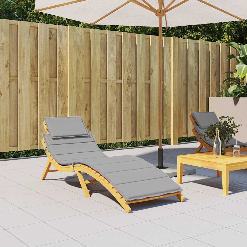 Vidaxl ligbedkussen 186x58x4 cm oxford stof grijs