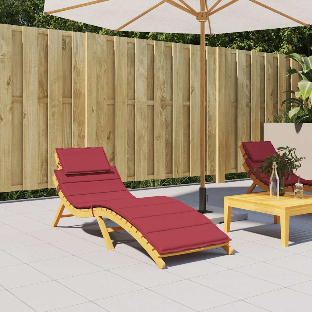 Vidaxl ligbedkussen 186x58x4 cm oxford stof wijnrood