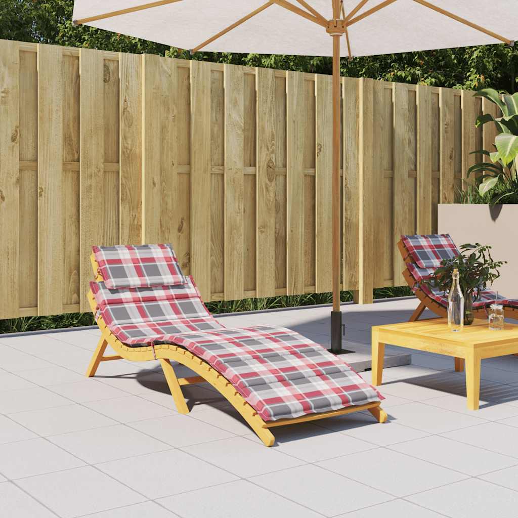 Vidaxl ligbedkussen 186x58x4 cm oxford stof ruitpatroon rood