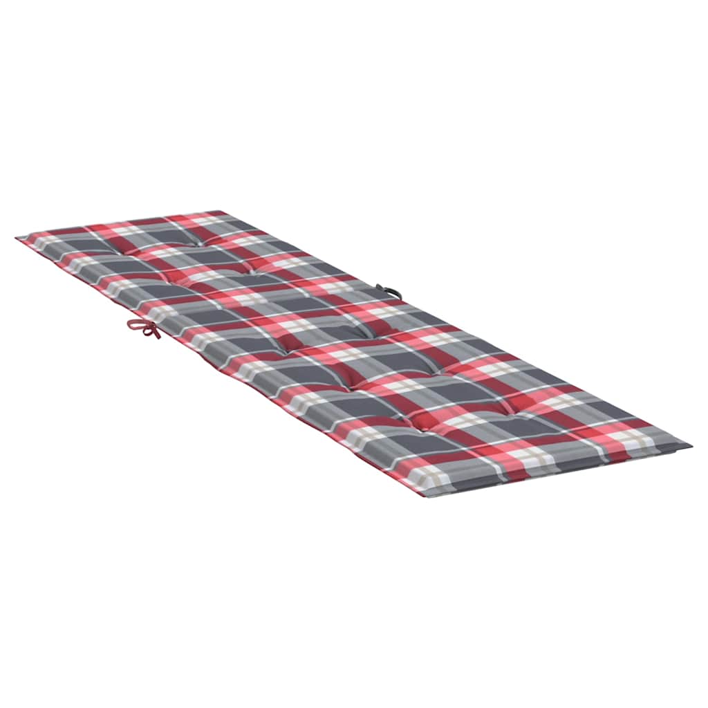 Vidaxl terrasstoelkussen ruitpatroon (75+105)x50x4 cm rood