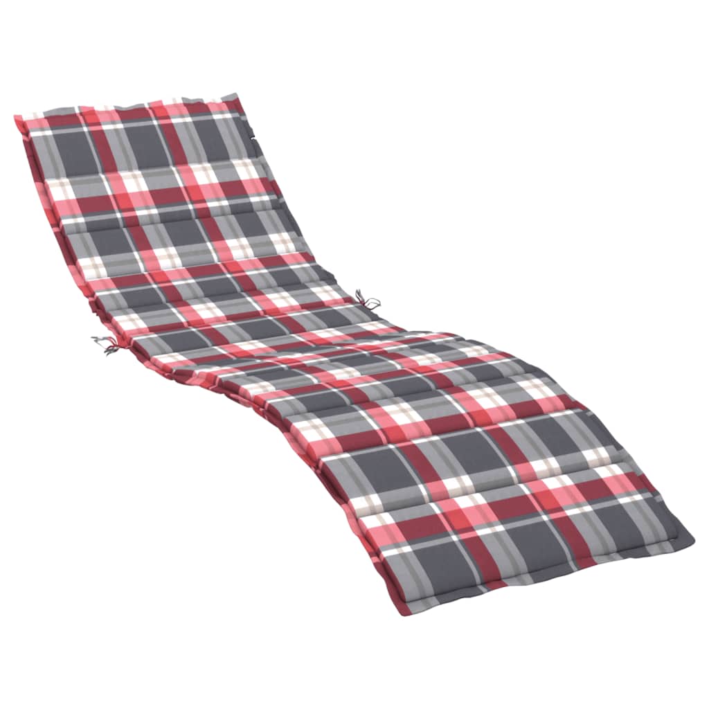 Vidaxl ligbedkussen 200x70x3 cm oxford stof ruitpatroon rood