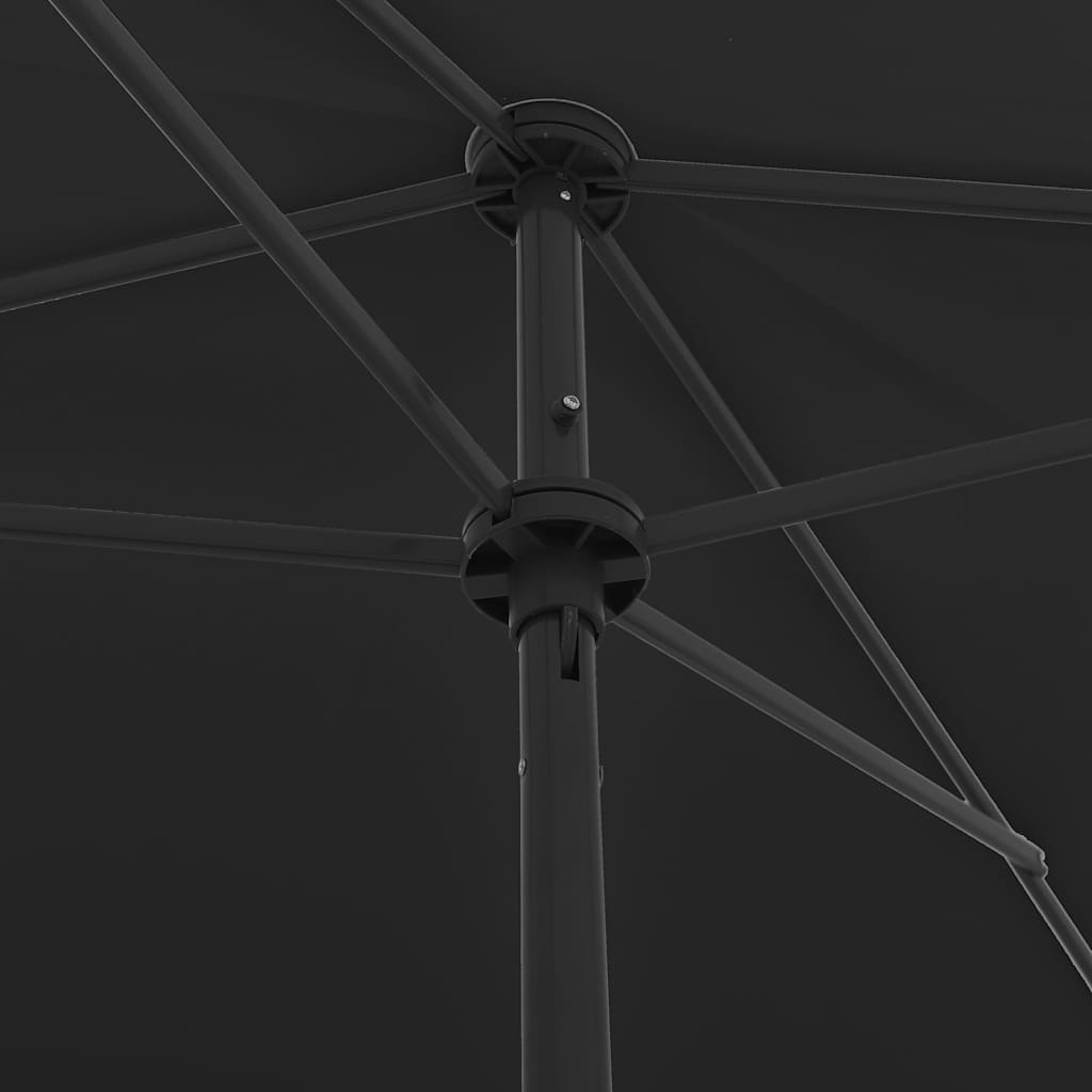 Vidaxl strandparasol 200x125 cm zwart