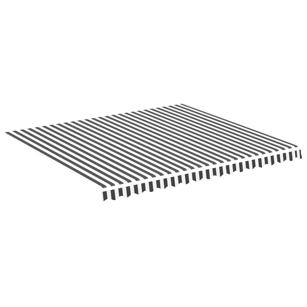Vidaxl Ersatztuch für Markise 4x3,5 m Anthrazit - geleimt und weiß