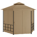 Vidaxl prieel met zijwanden 3,1x2,7 m taupe