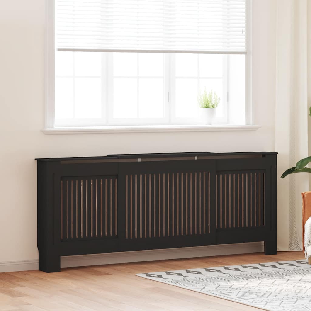 Vidaxl radiatorombouw 205 cm mdf zwart